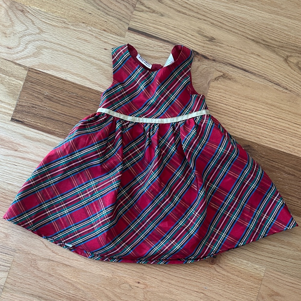 Stylish Red Plaid Kids Dress